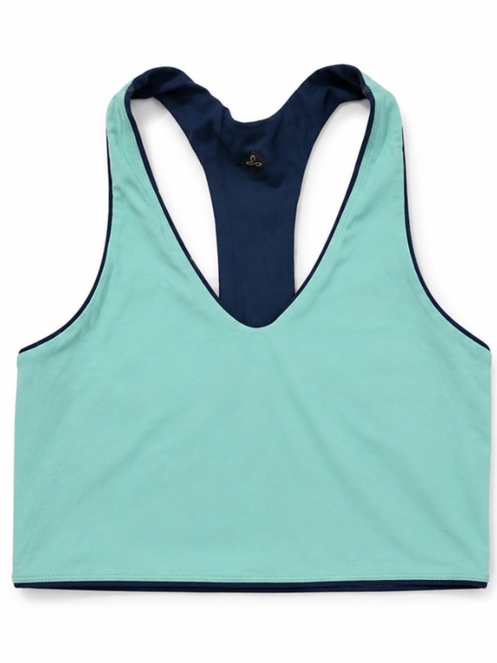 Prana Reversible Racerback Sports Bra in Mint and Navy